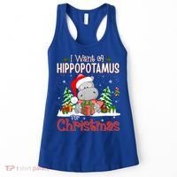 Funny I Want A Hippopotamus For Christmas Xmas Hippo Cool Gift Women's Tank Top thumb 0