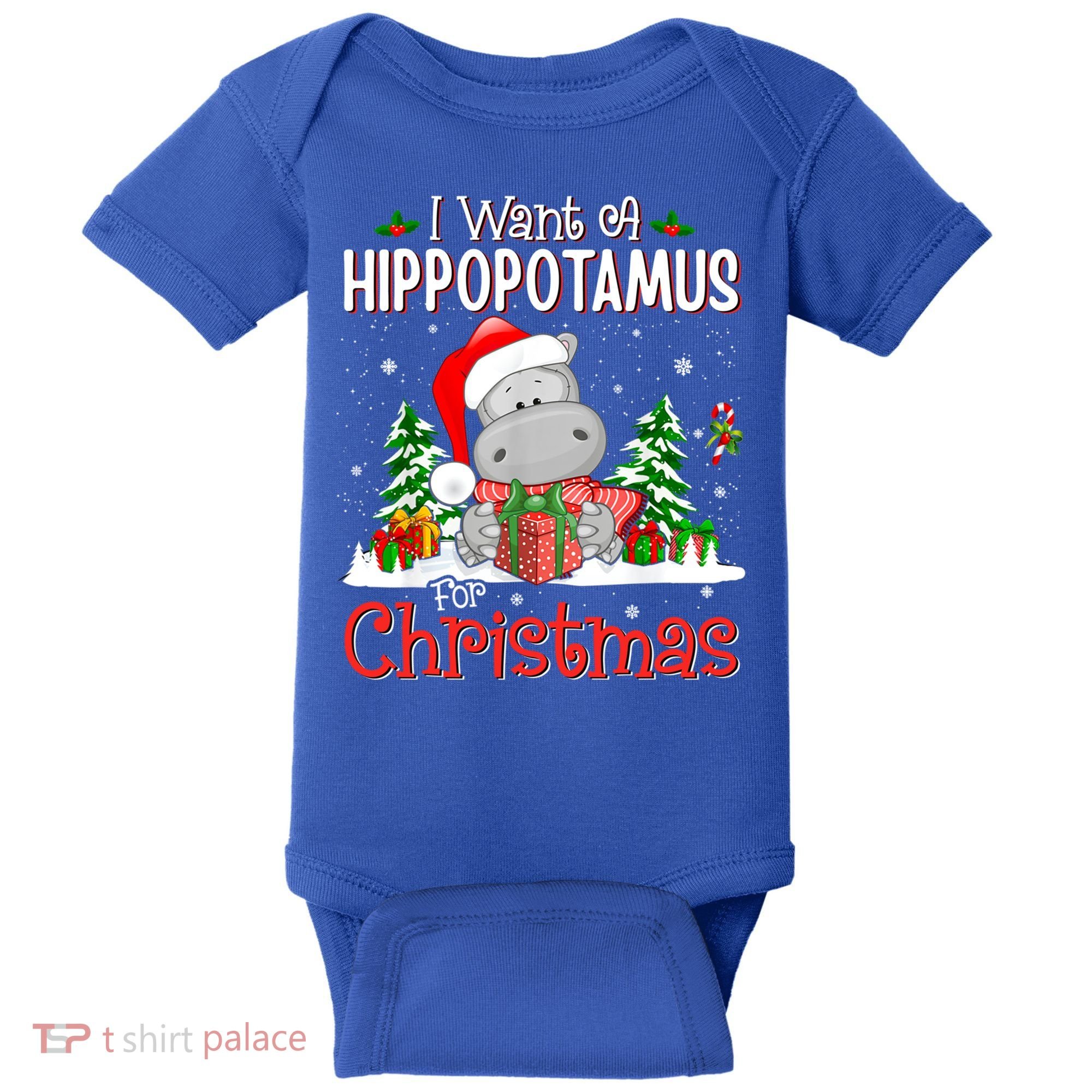 Funny I Want A Hippopotamus For Christmas Xmas Hippo Cool Gift Baby Bodysuit