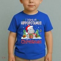Funny I Want A Hippopotamus For Christmas Xmas Hippo Cool Gift Toddler T-Shirt thumb 2