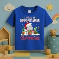 Funny I Want A Hippopotamus For Christmas Xmas Hippo Cool Gift Toddler T-Shirt thumb 3