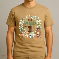 Funny Im Wild And One Zoo Theme Birthday Safari Jungle Animals T-Shirt thumb 3