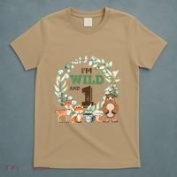 Funny Im Wild And One Zoo Theme Birthday Safari Jungle Animals T-Shirt thumb 5