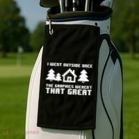 Funny I Went Outside Once The Graphics WerenT That Great Gift Golf Towel thumb 2