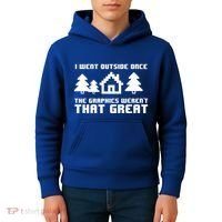 Funny I Went Outside Once The Graphics WerenT That Great Gift Kids Hoodie thumb 4