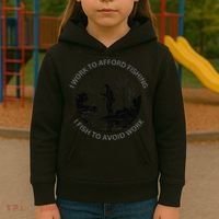 Fisherman I Work To Afford Fishing I Fish To Avoid Work Kids Hoodie thumb 3