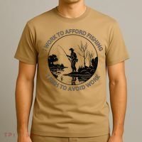 Fisherman I Work To Afford Fishing I Fish To Avoid Work T-Shirt thumb 3