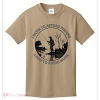 Fisherman I Work To Afford Fishing I Fish To Avoid Work Kids T-Shirt thumb 0