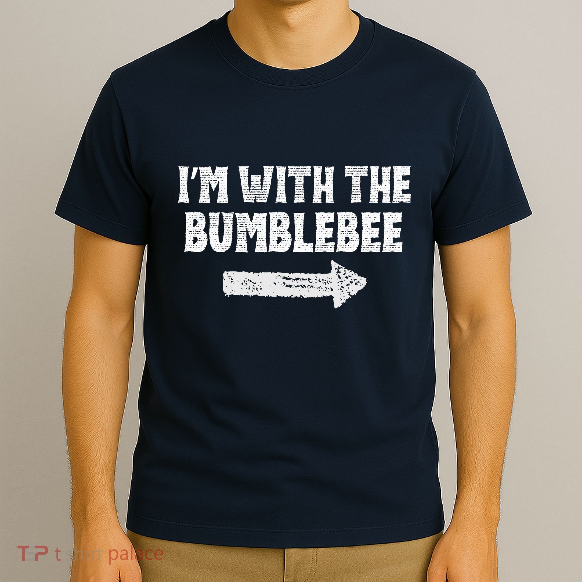 Funny I’m With The Bumblebee Costume Halloween Matching Couple T-Shirt