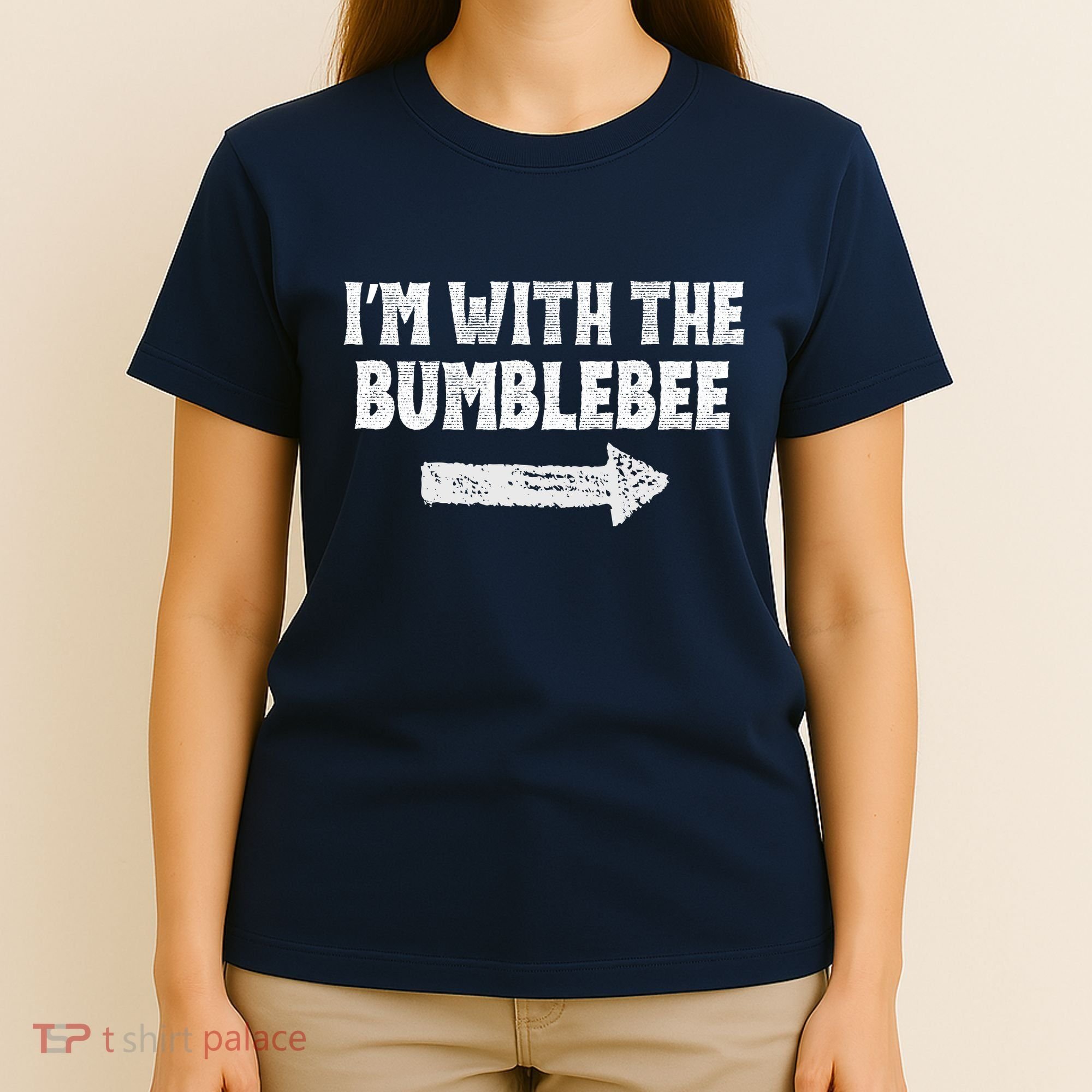 Funny I’m With The Bumblebee Costume Halloween Matching Couple T-Shirt