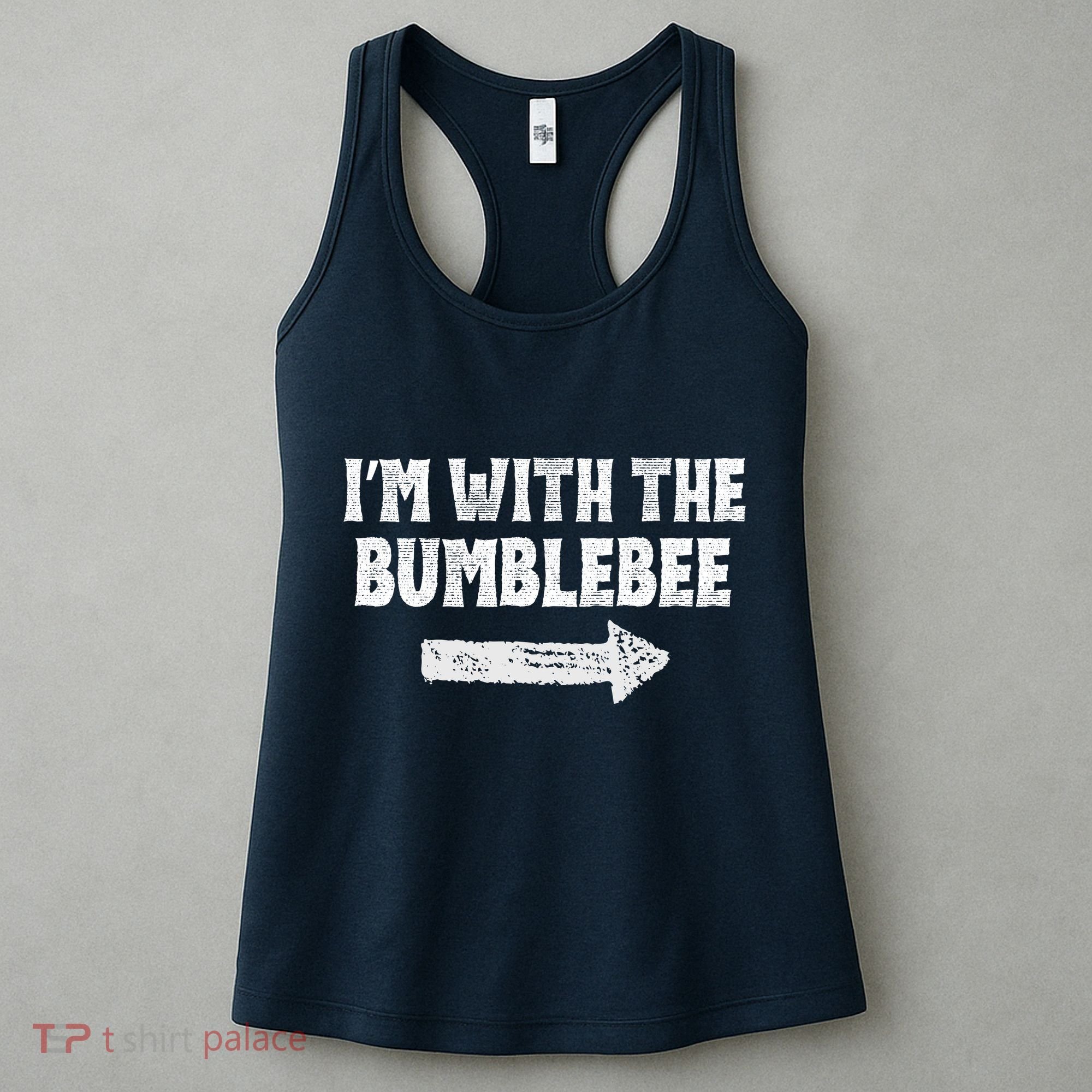 Funny I’m With The Bumblebee Costume Halloween Matching Couple Women's Tank Top