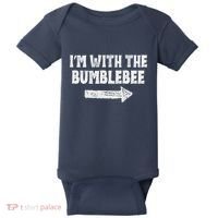 Funny I’m With The Bumblebee Costume Halloween Matching Couple Baby Bodysuit thumb 0