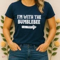 Funny I’m With The Bumblebee Costume Halloween Matching Couple Women's T-Shirt thumb 2