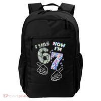 Funny I Was 6 Now I'm 7 Birthday 6 7 Six Seven Meme Backpack thumb 0