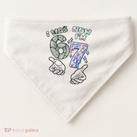 Funny I Was 6 Now I'm 7 Birthday 6 7 Six Seven Meme USA-Made Doggie Bandana thumb 0