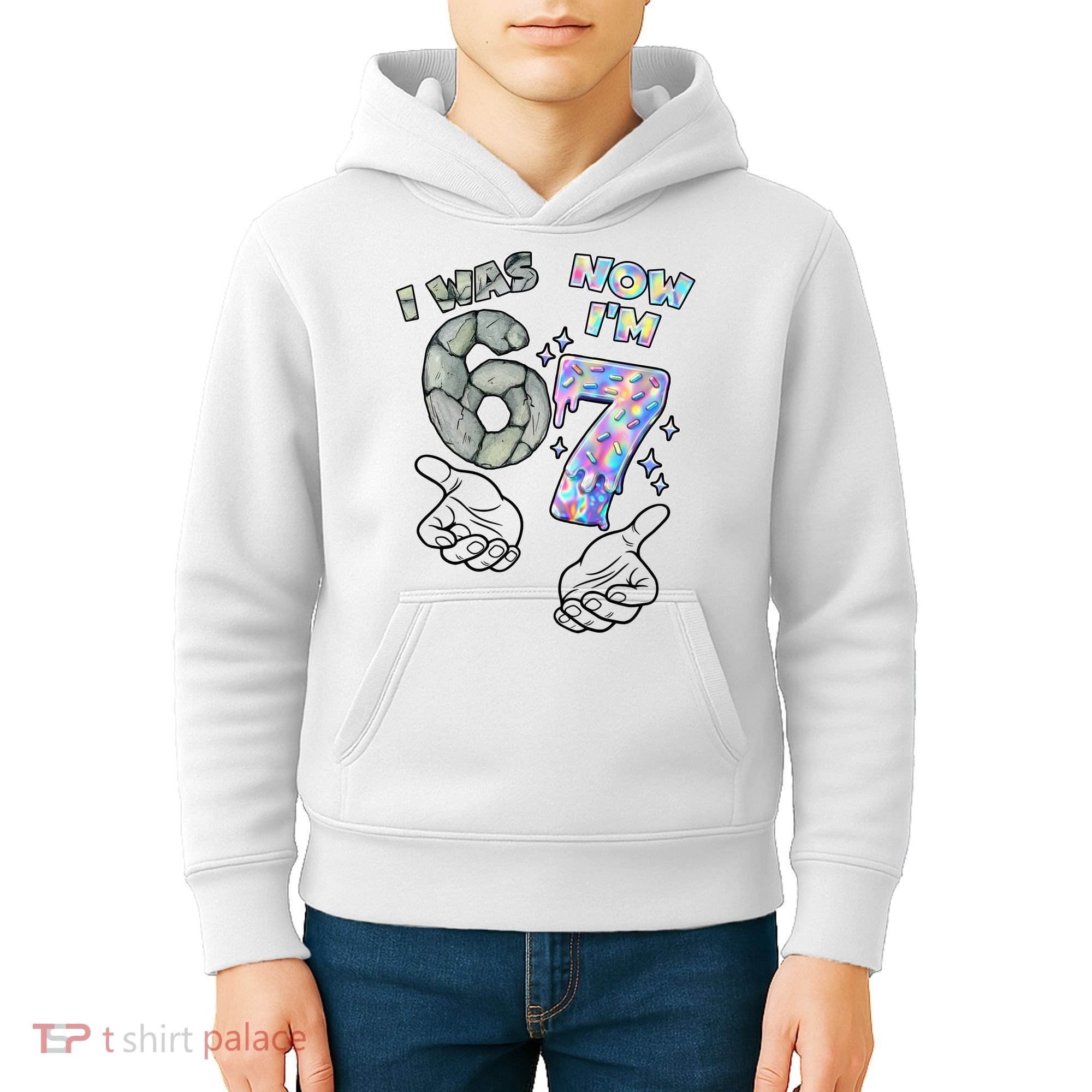 Funny I Was 6 Now I'm 7 Birthday 6 7 Six Seven Meme Kids Hoodie
