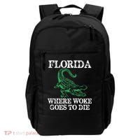 Florida Is Where Woke Goes To Die Crocodile Alligator Backpack thumb 0