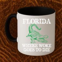 Florida Is Where Woke Goes To Die Crocodile Alligator Coffee Mug thumb 2