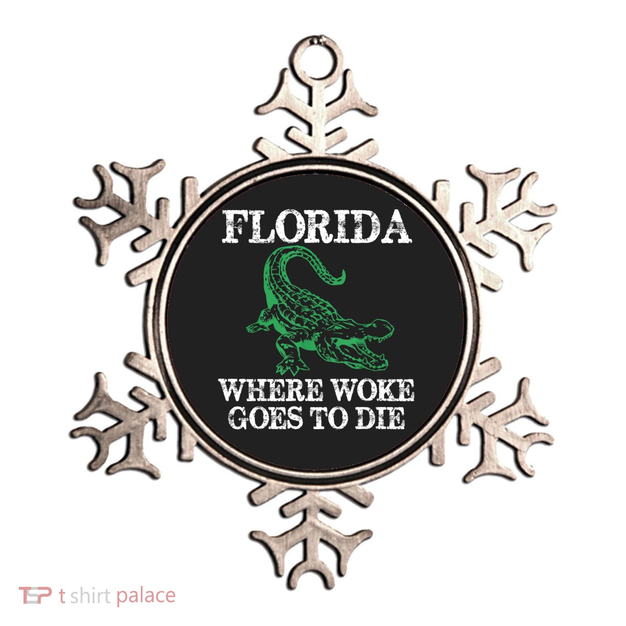 Florida Is Where Woke Goes To Die Crocodile Alligator Ornament