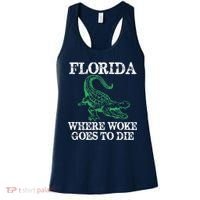 Florida Is Where Woke Goes To Die Crocodile Alligator Women's Tank Top thumb 0
