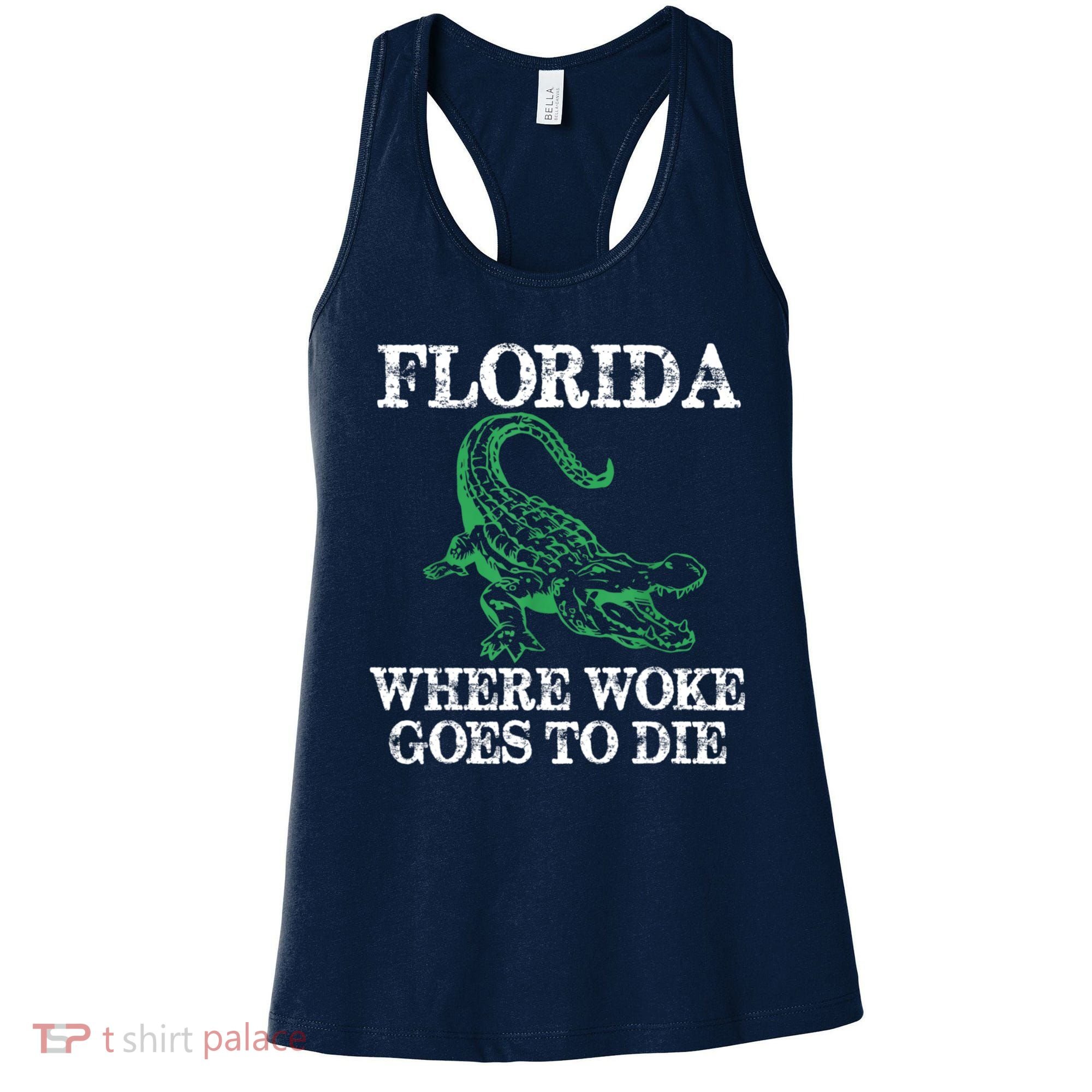 Florida Is Where Woke Goes To Die Crocodile Alligator Women's Tank Top