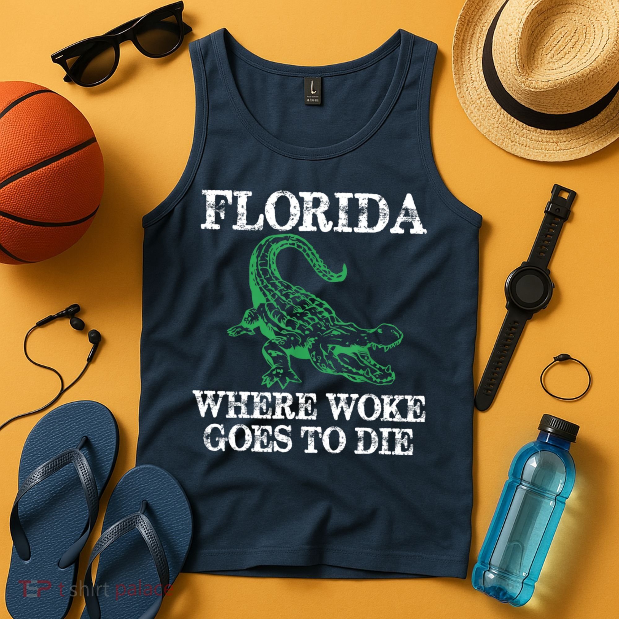 Florida Is Where Woke Goes To Die Crocodile Alligator Tank Top