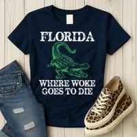 Florida Is Where Woke Goes To Die Crocodile Alligator Women's T-Shirt thumb 3