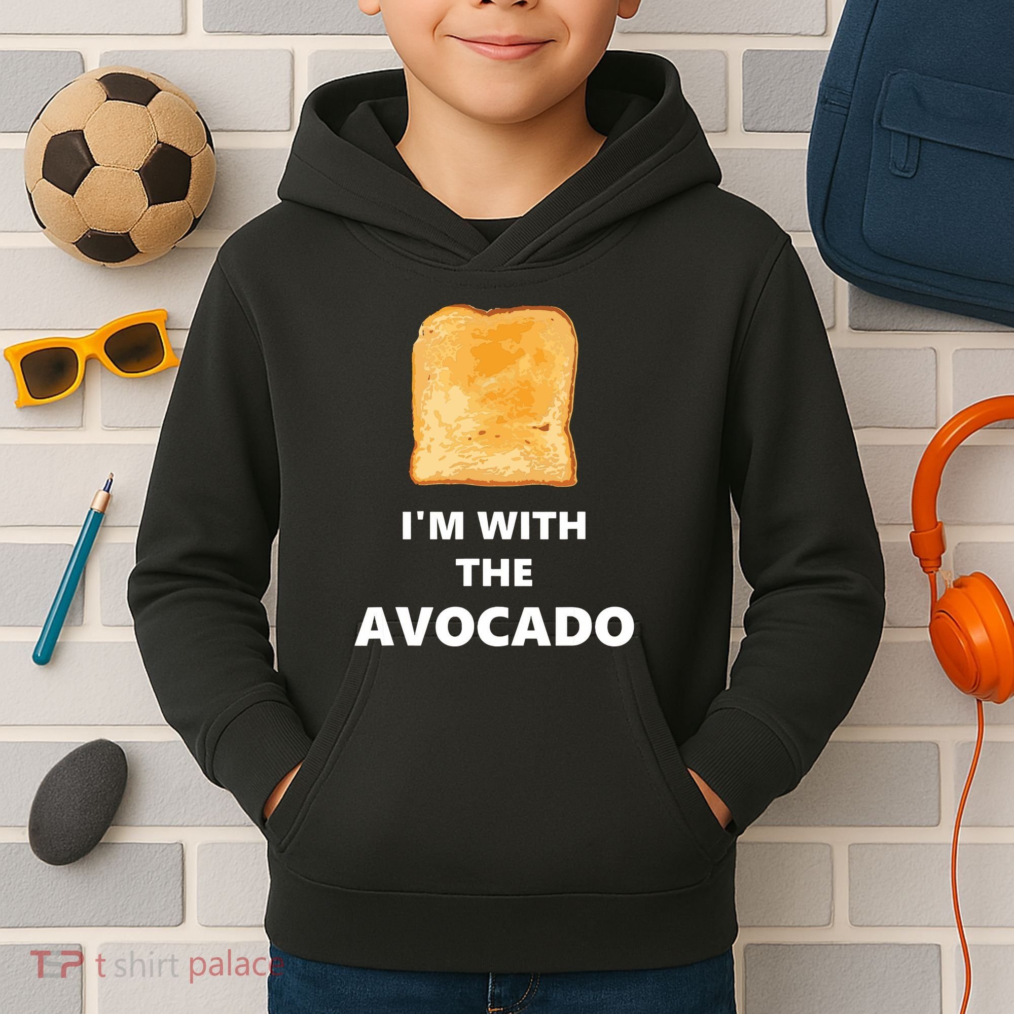Fun Im With The Avocado Toast Halloween Costume Kids Hoodie