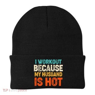 Funny I Workout Because My Husband Is Hot Beanie