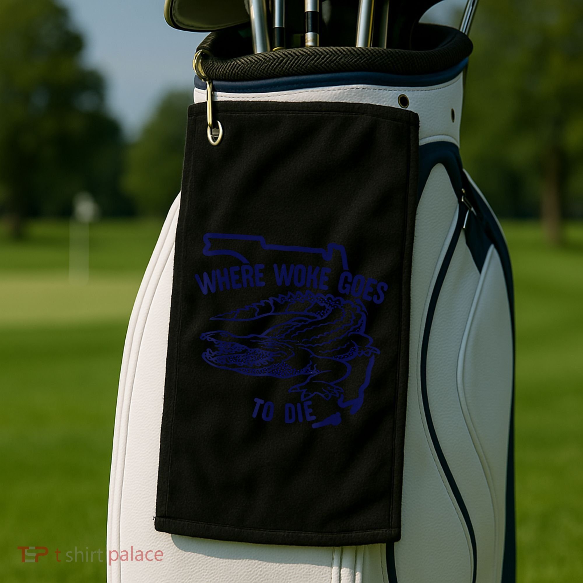 Florida Is Where Woke Goes To Die DeSantis Florida Funny Golf Towel