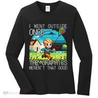 Funny I Went Outside Once The Graphics WerenT That Good Women's Long Sleeve Shirt thumb 0