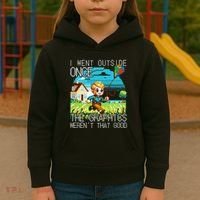 Funny I Went Outside Once The Graphics WerenT That Good Kids Hoodie thumb 3