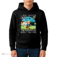 Funny I Went Outside Once The Graphics WerenT That Good Kids Hoodie thumb 4