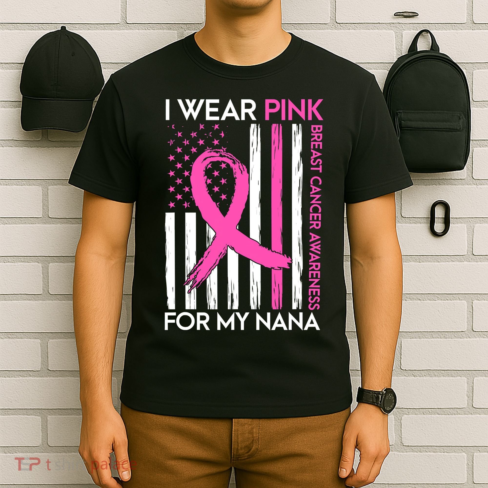Funny I Wear Pink For My Nana Breast Cancer Awareness T-Shirt