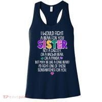 Funny I Would Fight A Bear For You Sister Women's Tank Top thumb 0