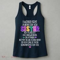 Funny I Would Fight A Bear For You Sister Women's Tank Top thumb 3