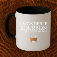 Funny I Wonder If Bourbon Thinks About Me Too Gift Coffee Mug thumb 2