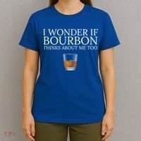 Funny I Wonder If Bourbon Thinks About Me Too Gift T-Shirt thumb 4