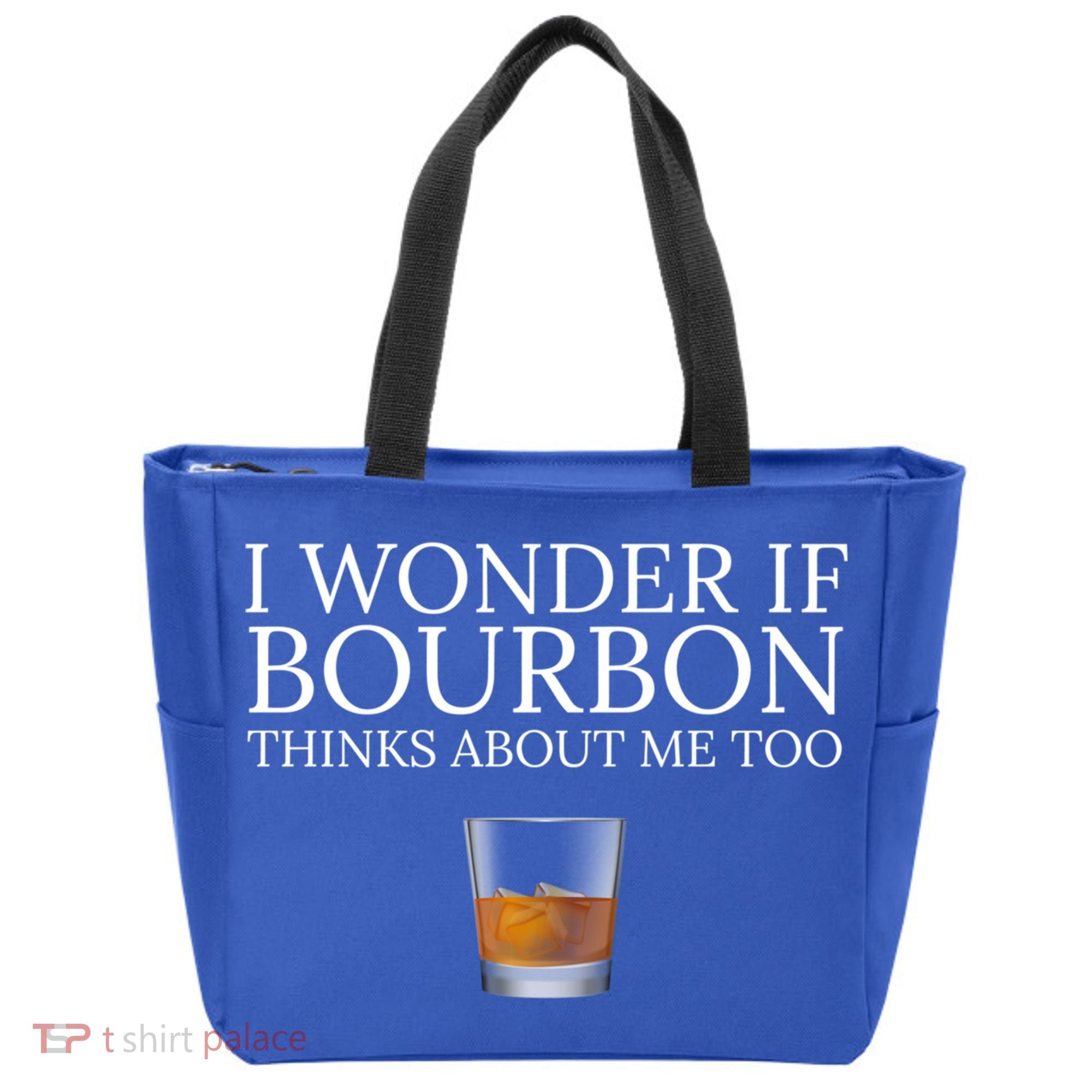 Funny I Wonder If Bourbon Thinks About Me Too Gift Tote Bag