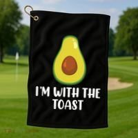 Funny Im With The Toast Avocado Halloween Couples Costumes Golf Towel thumb 1