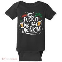Fuck It We Day Drinkin Funny Summer Beer Drinking Baby Bodysuit thumb 0