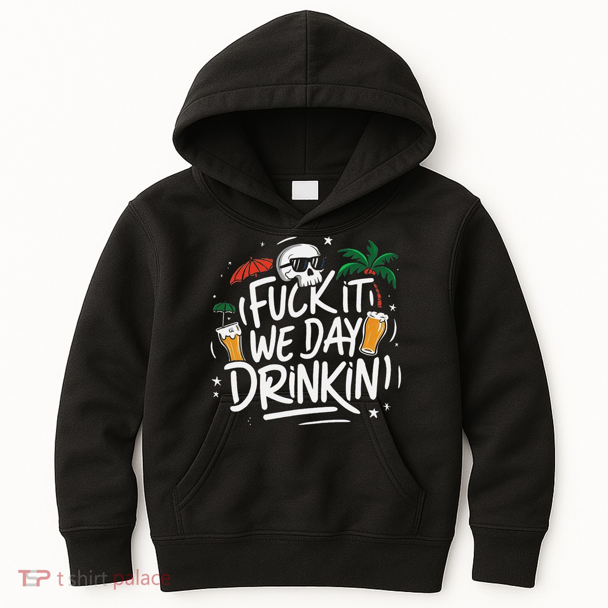 Fuck It We Day Drinkin Funny Summer Beer Drinking Kids Hoodie