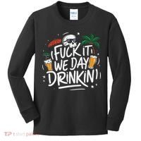 Fuck It We Day Drinkin Funny Summer Beer Drinking Kids Long Sleeve Shirt thumb 0