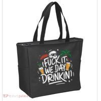 Fuck It We Day Drinkin Funny Summer Beer Drinking Tote Bag thumb 2