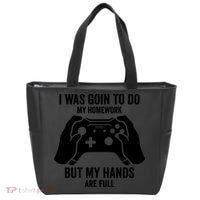 Funny I Was Going To Do My Homework But Hands Full Gamer TShirt Tote Bag thumb 0