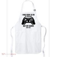 Funny I Was Going To Do My Homework But Hands Full Gamer TShirt Apron thumb 0