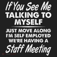 Funny If You See Me Talking To Myself Staff Meeting Beanie thumb 2