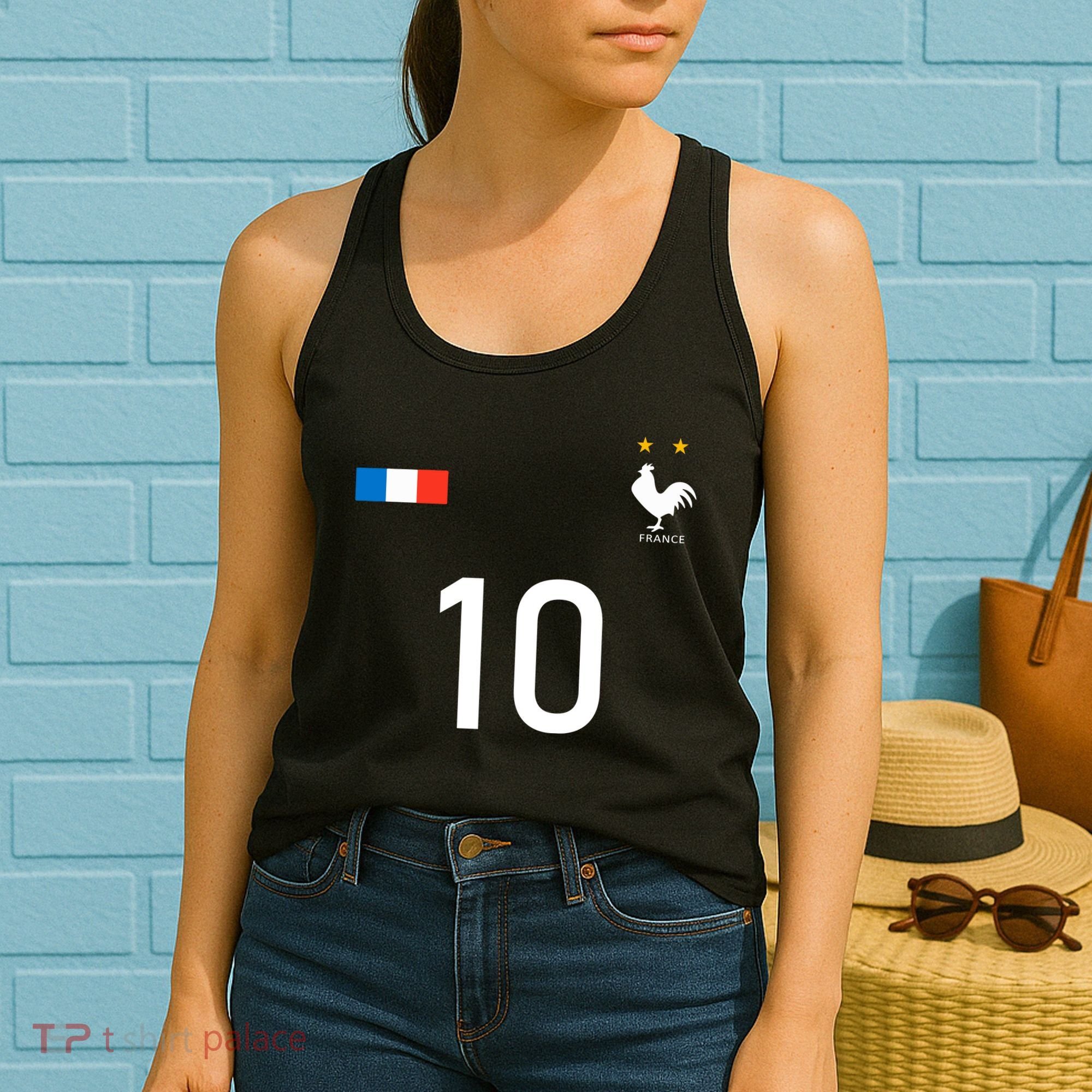 France Jersey 10 French Football Soccer Women's Tank Top