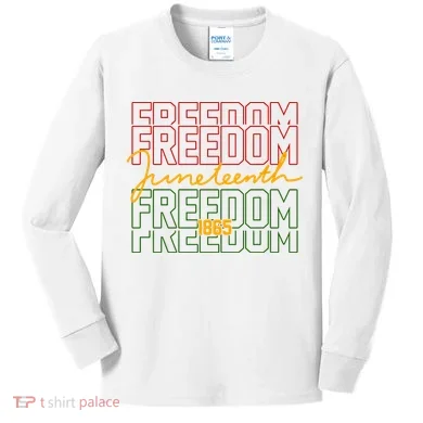Freedom Juneteenth 1865 Kids Long Sleeve Shirt