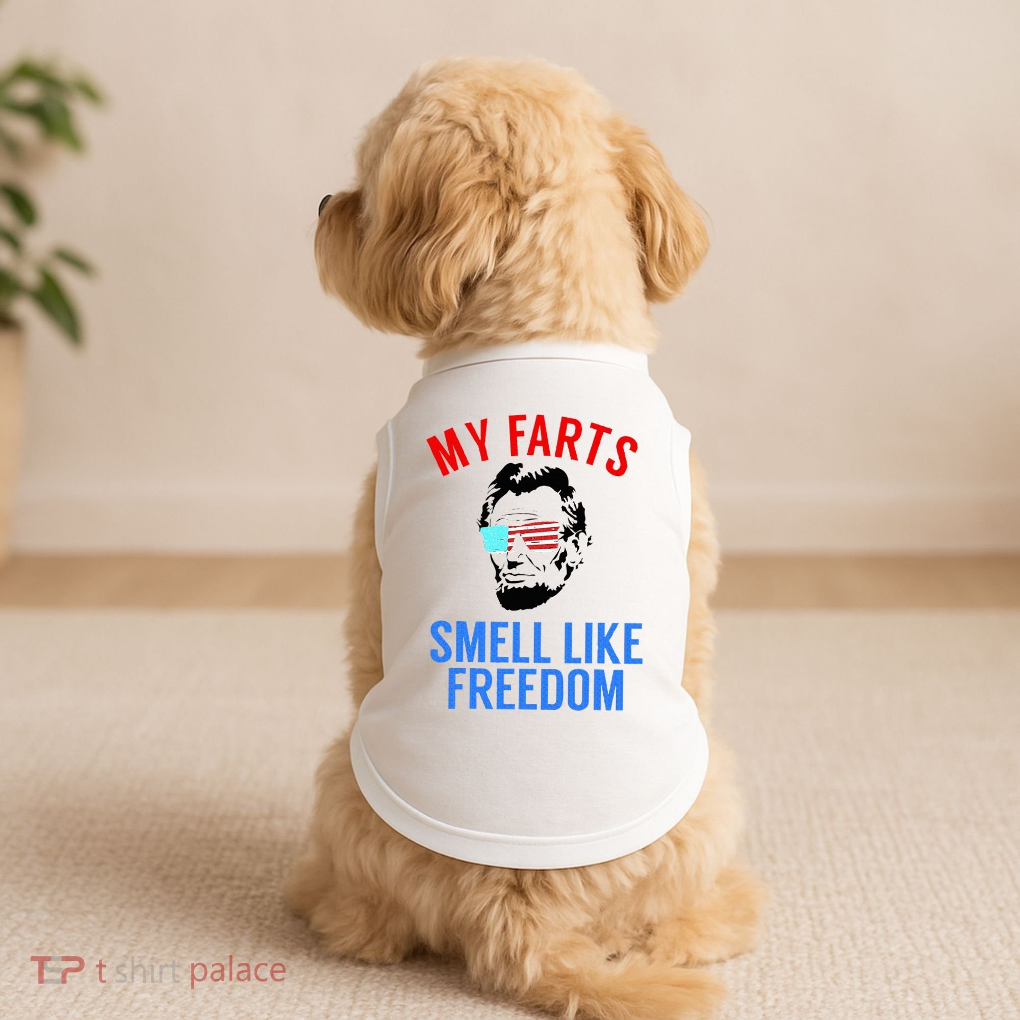 Funny July 4th Party Funny Abe Lincoln Doggie Tank