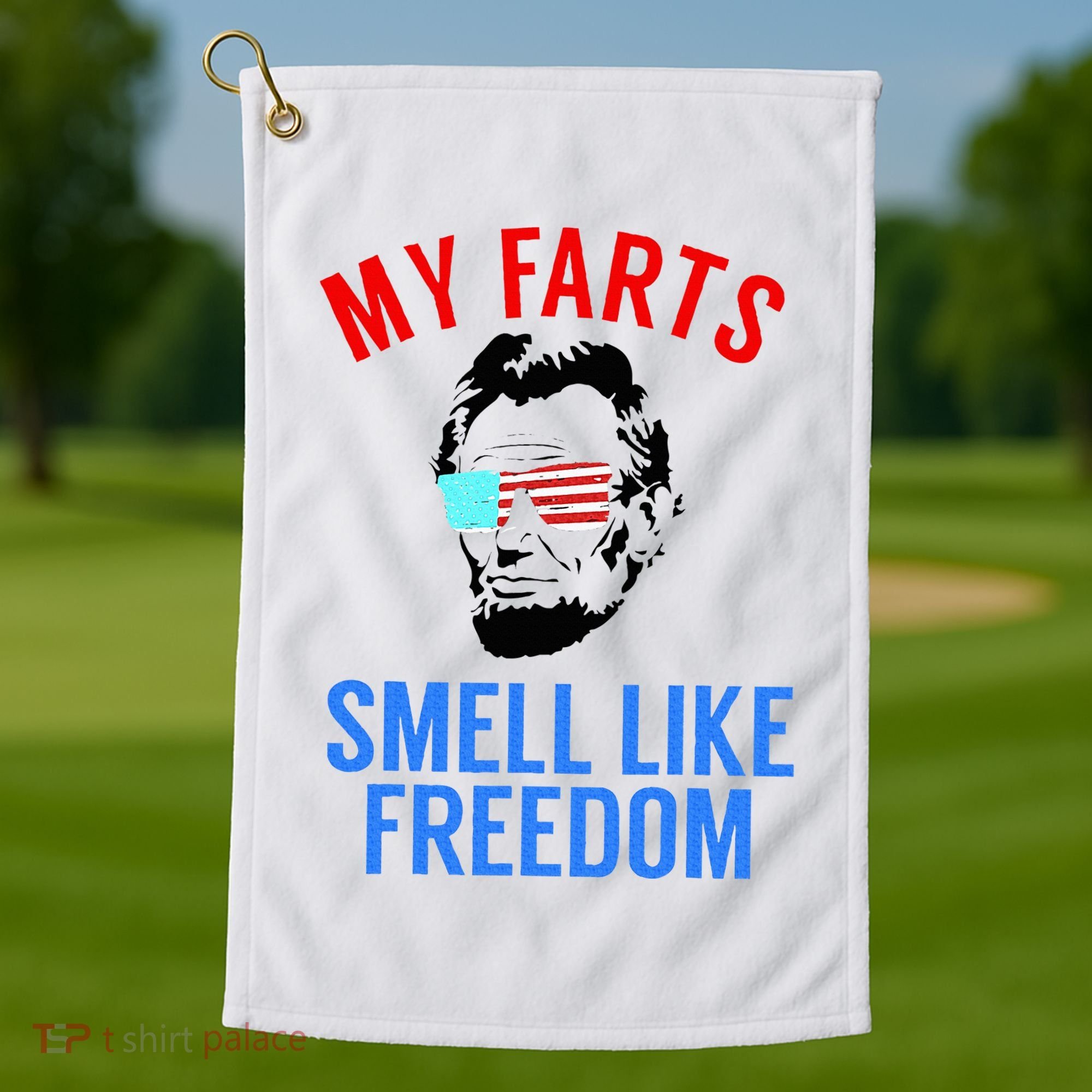 Funny July 4th Party Funny Abe Lincoln Golf Towel